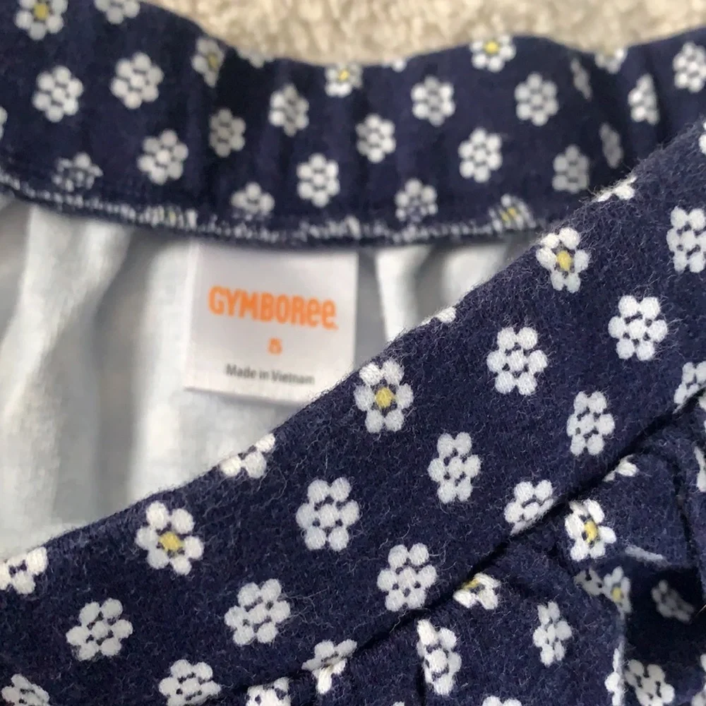 Gymboree 5 Navy Daisy Skirt EUC Elastic Waist
